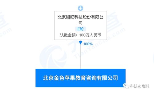 唱吧跨界布局教育領域 成立北京金色蘋果教育咨詢公司，新增舞蹈培訓與教育咨詢服務